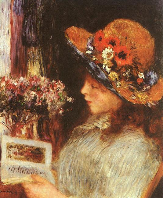 Pierre Renoir Young Girl Reading Spain oil painting art